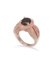 Suzy Levian Rosed Silver 4.00 ct. tw. Gemstone Statement Ring