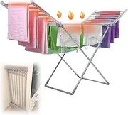 Heated Clothes Drying Racks,X-Type Stable Standing Heating Dry Racks,Clothes Drying Rack,Portable Freestanding Electric Heated Clothes Airer Dryer Rack,with 20 Heated Tubes