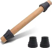 Adjustable 17.5 Inches Wood Rolling Pin with Thickness Rings for Baking -Non Stick Wooden Dough Roller Pin with Spacer Bands for Cookie,Pie Crust, Pastry Fondant By Folksy Super Kitchen(17.5, Grey)