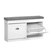 Artiss Shoe Cabinet Bench Shoes Storage Rack Organiser Drawer White Shelf 12 Pai