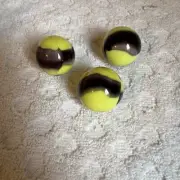 Set Of 3 Vintage Bumble Bee Marbles
