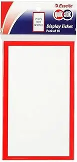 Quikstik Display Tickets Plain Red Border Pk 10