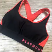 2230 Under Armour Women's Armour Mid Crossback Sports Bra BLACK / PINK sz XS