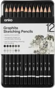 12 Pack Sketching Pencils High-quality graphite.