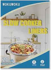 [WOKUWOKU] Slow Cooker Liners, 13“ x 21” 20 Cooking Bags, Large Disposable Pot Liners, Fits 3QT to 8QT Slow Cooker Cooking Plates, Multi-Purpose Durable Liner Plastic Bags, BPA Free (1 Pack) (20)