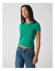 [Decjuba Kids] Rib Crop Tee in Emerald