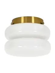 Cloud 1 Light Batten Fix in Brass with Gloss Opal Glass
