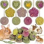 Sofier - 18 Pieces of Timothy Hay Treats, Toys for Rabbits, Natural Treats for Guinea Pigs, Rabbits, Hamsters, Chinchillas, Rats, Hands