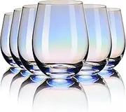 CUKBLESS Stemless Wine Glasses Set of 6-18 Oz - Wine Glasses Gifts for Wedding,Housewarming, Anniversary, Christmas and Birthday