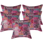 Indian Cushion Covers 60 x 60 cm Patchwork Cotton 24 x 24 Abstract Throw Pillows