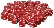 Chessex Dice d6 Sets Opaque Red with White 12mm Six Sided Die 36 Block of Dice