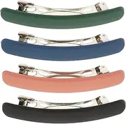 OSOLADY 4pcs Frosted Spring Clip Hair Barrettes for Thick Hair Women Large Barrette Clips Ponytail Holders