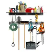 RaxGo Garage Tool Storage Rack with Wall Shelf, 12 Piece Garage Organizer
