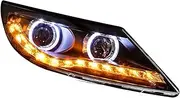 Head Lamp Compatible With Car Kia Sportage 2011-2014 Sportage R Headlight Fog Light Day Running Light DRL H7 LED Bi Xenon Bulb Car Accessory(Lowbeam without bulb)