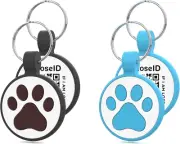 Personalized QR Code Dog Tag, Silicone, Medium-Large Breeds, 1.25", Black & Blue