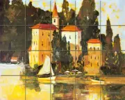 30 x 24 Sailboat Ceramic Tile Mural Kitchen Bath Backsplash Tiles #436