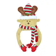 Christmas Tree Topper Snowman Elk Santa Claus with Scarf Xmas Trees Ornament -Elk