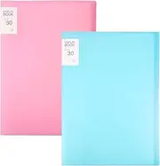 2 Pcs A3 Diamond Art Storage Book, with 30 Pages Waterproof Presentation Portfolio Folder, Clear Sheet Protectors Presentation Folders Display Book, for Diamond Art Painting Organization