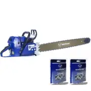 Holzfforma G660 92cc Blue Chainsaw Power Head 54MM Bore 24" 84DL Bar 3PCS Chain