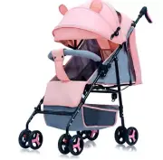 2025 Lightweight Compact Baby Stroller Pram Easy Fold Travel Cute Pink