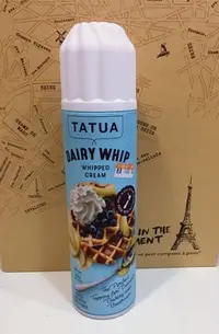 在飛比找Yahoo!奇摩拍賣優惠-TATUA 噴式鮮奶油 擠花 動物性 鮮奶油 400g (原