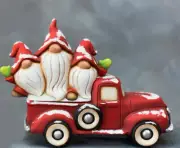Ceramic Bisque~~ Ready to Paint~~ Old Pick Up Truck and Three Gnomies
