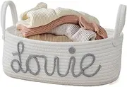 Kezvmhy Coiled Rope Basket, Rope Laundry Basket | Storage Diaper Rope Basket with Handles Creative | Baby Niselity Organizer Home Travel Letters