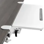 VIVO White Clamp-on Computer Keyboard and Mouse Tray, Flip Down Tilting Platform