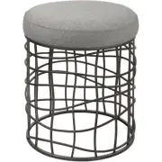 Uttermost 23748 Carnival 19.75 inch Burnished Silver and Gray Accent Stool