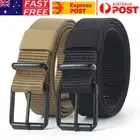 2PCS Mens Ladies Webbing Belts Canvas Buckle Belt Tactical Waistband Braided