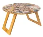 FOLDABLE PICNIC TABLE wood wine glass holder grazing board Timber Leopard print