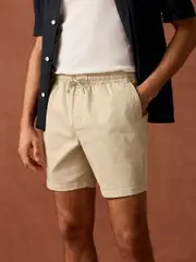 Stone Stretch Cotton Elasticated Waist Shorts (AL5439) | $36