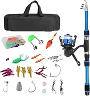 Kids Fishing Pole | 1.8M Telescopic Fishing Rod,Youth Introductory Equipment, Small Dock Gear with Spin Reel and Storage Bag for Boys Beginners Anglers
