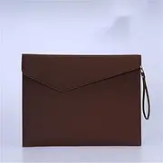 [VKEID] Document Holder Leather File Bags Business Briefcase File Bags Thickened File Bags Tutorial Bags Data Bags Student Storage Bags(Brown)