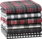 [HOULIFE] Handkerchief for Men, Soft Cotton Hankies with Plaid Pattern Men’s Checkered Handkerchiefs Gift Set 6pcs 15.7 * 15.7″