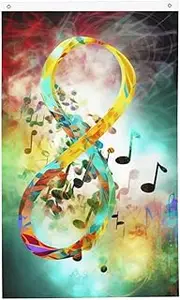 Welcome Garden Flag 3x5 Ft Double Sided Abstract Music Symbol Garden Flags for Outside House Flag Decorative Yard Flags Outdoor Flags, Holiday Garden Flags for All Seasons