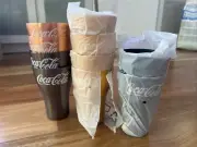 Coca Cola McDonald's 7 Aluminium Metal Anodized Cups / Tumblers - Coke