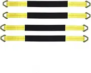 ZENWORYS 4 Pack of 24x2inch Axle Strap with Protective Sleeve and D-Ring for Securing Car Transport, Axle Tie Down Straps