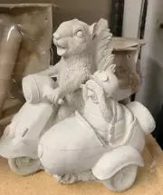 Latex and fiberglass backer mold concrete casting garden squirrels mold