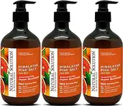 Natural Solution Hand wash, Rich in Moisturizing Blood Orange & Himalayan Pink Salt Liquid Soap, 14 oz Each (Pack of 3)