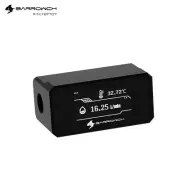 BarrowCH Digital OLED Display Inline Flow Meter Thermometer for Water Cooling