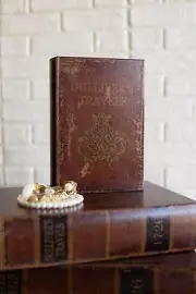 Set Of 3 Vintage Old World Gulliver's Travels Floral Design Wooden Book Boxes