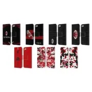 OFFICIAL AC MILAN CREST PATTERNS LEATHER BOOK CASE FOR APPLE iPOD TOUCH MP3