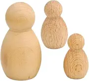 TOYANDONA Unfinished Wooden Peg Dolls Set DIY Hand-Painted Fat Dolls for Boys and Girls