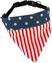 Happyyami Multifunctional Cotton Dog Collar Bib American Flag Pattern Triangle Shape Saliva Towel for Pet Dogs for Dressing up Your Furry Friend for Special Occasions