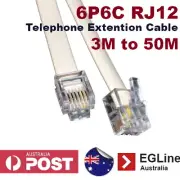 6P6C RJ12 Cable Telephone Extension Leads Cord Cable 3/5/10/15/20/30/50m ADSL2+