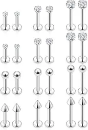 [Lcolyoli] Tragus Labret Medusa Piercing Jewelry Stainless Steel Conch Piercing Jewelry 16G Monroe Lip Rings Different Size Cartilage Nail Helix Earring Stud Bar Length 6mm 8mm 10mm