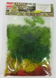 BNIB BUSCH 7105 LICHEN MIX GREEN YELLOW / BROWN / RED MODEL RAILWAY SCENERY OO N