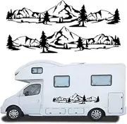 HOTEU Universal Mountain Design Motorhome Stripes Decorative Camper Vans Caravan Decals Vinyl Sticker Graphic Car Body Side Accessories