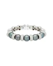 Diana M. Fine Jewelry 18K 3.5 ct. tw. Diamond & 11-12mm Pearl Cuff Bracelet
